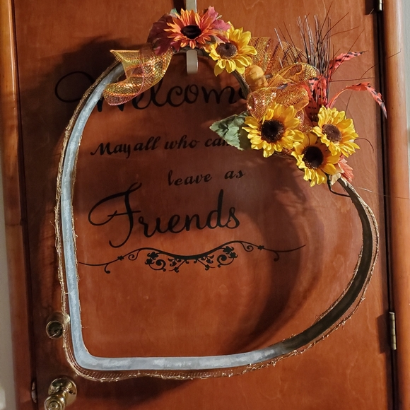 Ooak wine barrel heart Fall home decor - Picture 2 of 6